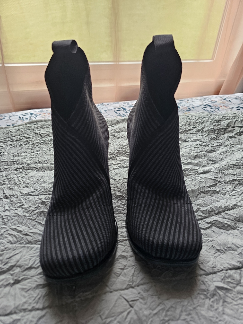 Women's Black Knit Sock Booties - Stretch Ankle Boots